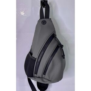 Duchamp London Mens Sling Bag Charcoal Rubberized Crossbody Backpack Travel